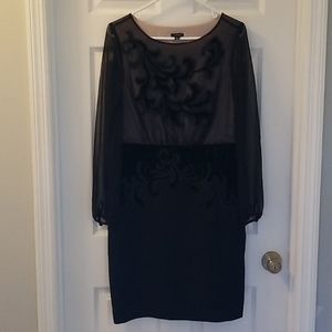 Ann Taylor Sheer Black Party Dress